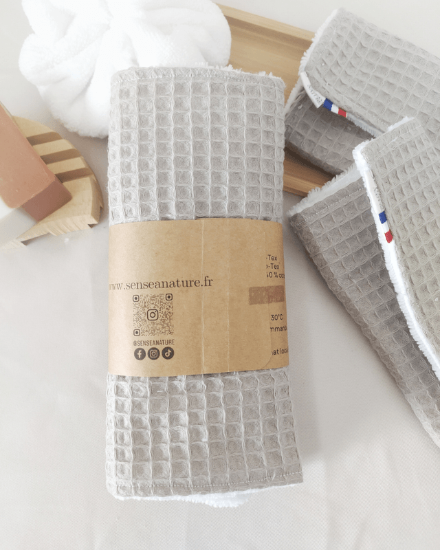 Lot de 3 mini-serviettes 3 en 1 Taupe