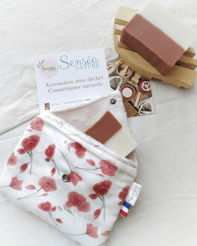  Pochette à Savon Coquelicots