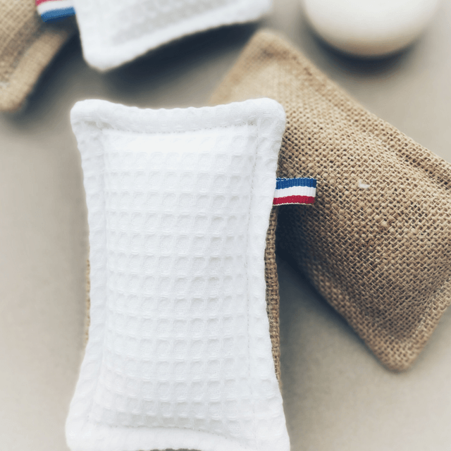Éponge lavable et réutilisable en coton certifié Oeko-Tex et toile de jute