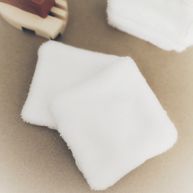 Lot de 3 lingettes réutilisables double face en bambou Oeko-Tex 
