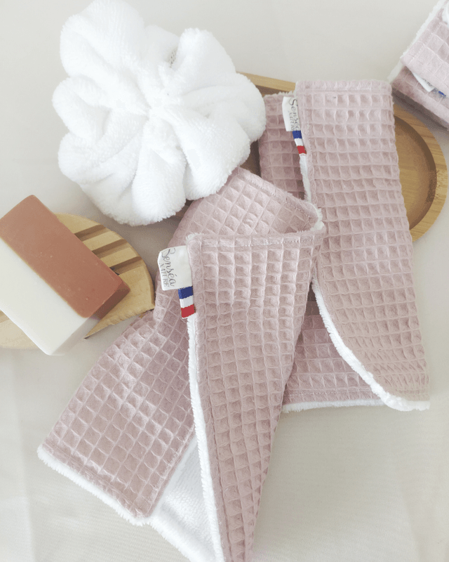 Lot de 3 mini-serviettes 3 en 1 Rose