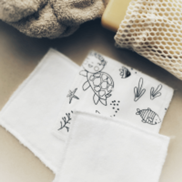 Lot de 3 Lingettes Lavables en Bambou pour Enfant - Motif Coloriage Enfant Certifié Oeko-Tex