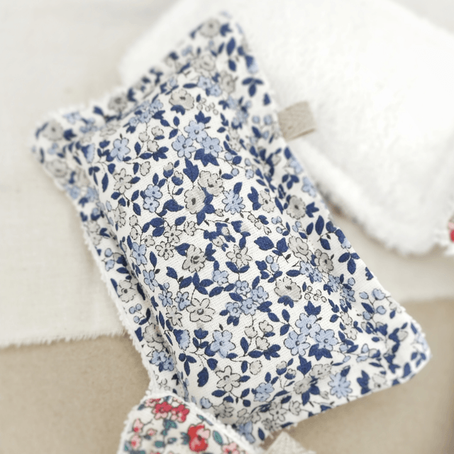 Éponge lavable et réutilisable en coton Liberty et éponge de coton certifiés Oeko-Tex