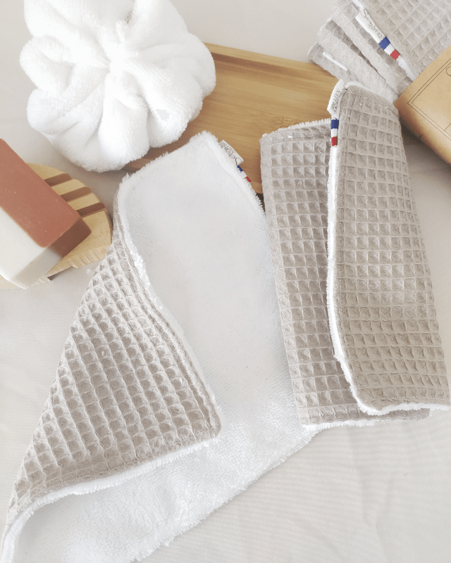 Lot de 3 mini-serviettes 3 en 1 Taupe